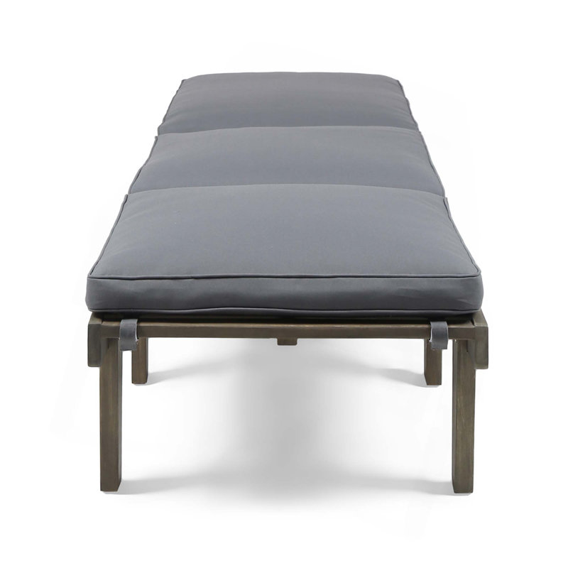 Chaise longue en bois avec coussin