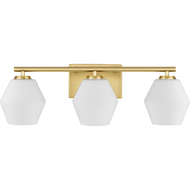 Athyna 3 Light Frosted Dimmable Vanity Light, Brushed Gold
