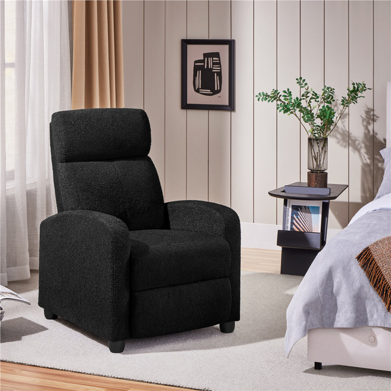 Manual-Push Back Recliner, Black
