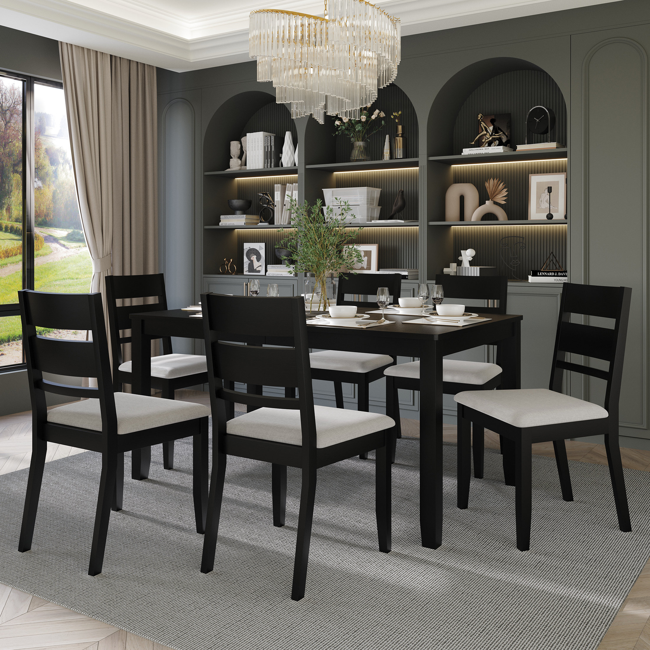 Winston Porter Ocossio 7 Piece Dining Set Reviews Wayfair