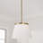 13.25" W x 9" H 1-Light Cone Pendant in Aged Brass with Soft White Glass-124328668