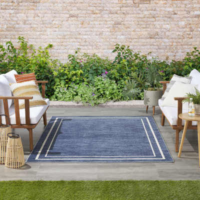 Tapis intérieur / extérieur bleu marine Nourison Essentials