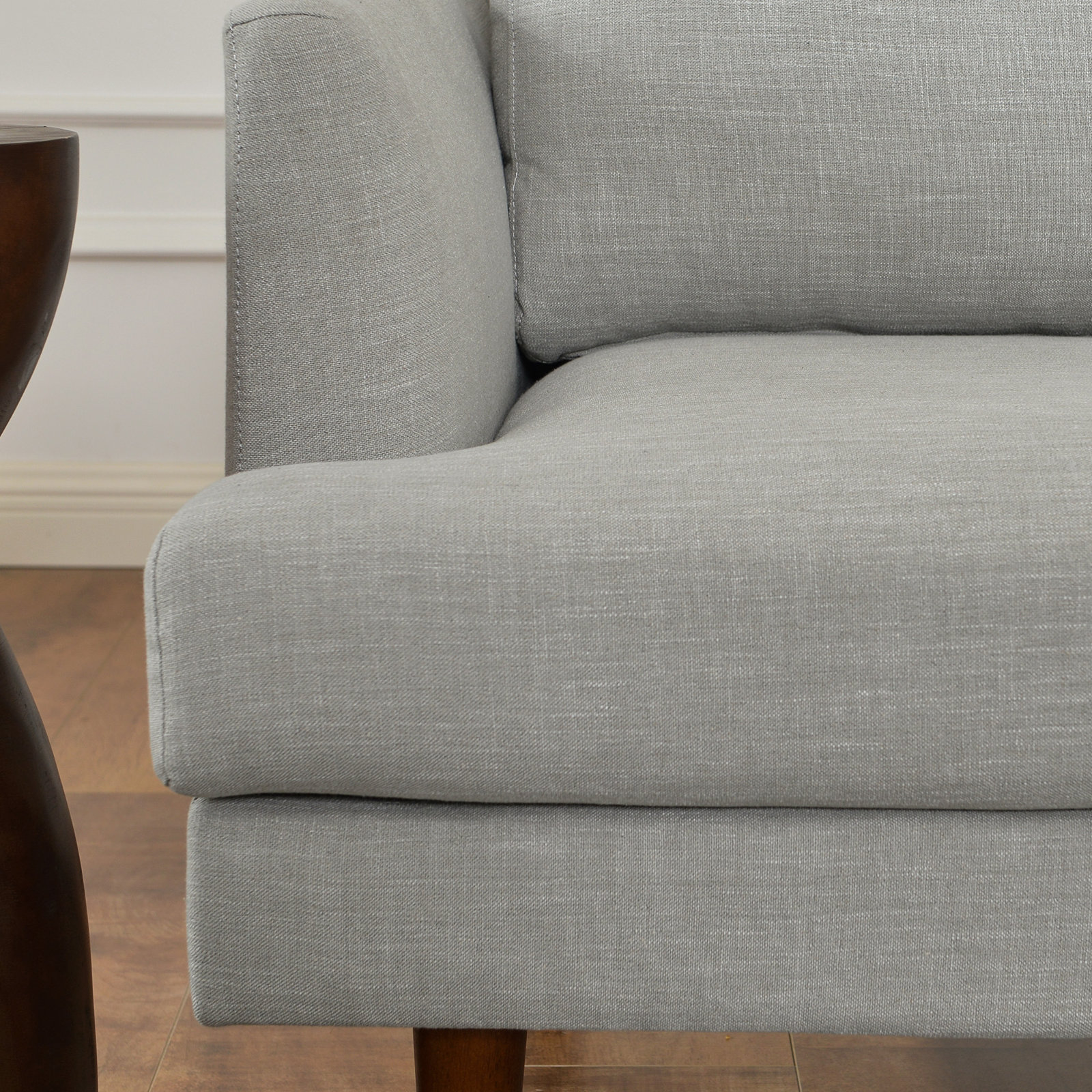 Miller 56" Upholstered Loveseat,  Light Gray