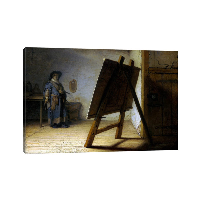 The Artist In His Studio by Rembrandt Van Rijn - Wrapped Canvas Print, 66.04 cm H x 45.72 cm W x 1.91 cm D
