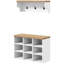 Ensemble de banc à chaussures 2-en-1, support à chaussures 9 paires avec portemanteau
