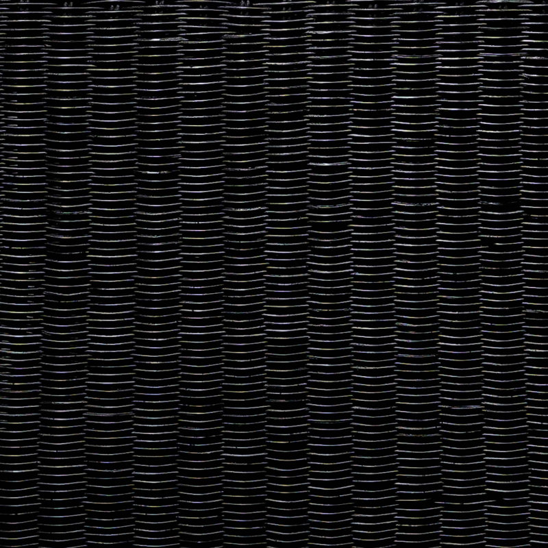 Ensemble de tables basses et tables de bout de style Mid-Century moderne en rotin tissé, Noir