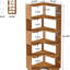 Bibliothèque de coin 64,96 "de haut à 6 niveaux, bibliothèque industrielle en forme de L de 64,9 pouces de hauteur avec panneau anti-chute, étagère de rangement autoportante en noyer à grain de bois pour bureau à domicile-122821273