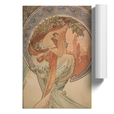 The Arts Poetry by Alphonse Mucha - Frameless Print