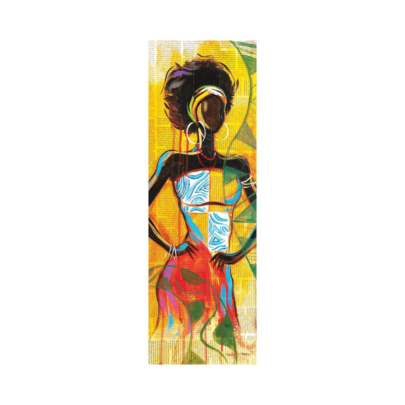 African Lady by Akintayo Akintobi - Wrapped Canvas Panoramic Print, 30.48 cm H x 91.44 cm W x 1.91 cm D