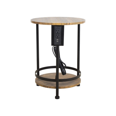 Flonard End Table Set and Built-In Outlets