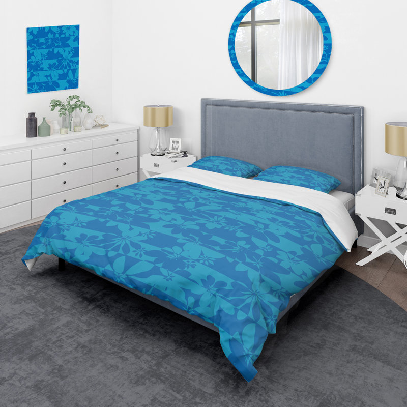Blue Striped Pattern - Abstract Duvet Cover Set - Microfiber Polyester