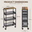 50 cm W Kitchen Cart with Top