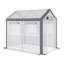Serre de jardin 8 pi x 6 pi x 7,5 pi Outsunny, auvent de jardinage extérieur avec 6 fenêtres à enroulement, 2 portes à fermeture à glissière et housse de protection contre les intempéries, blanc