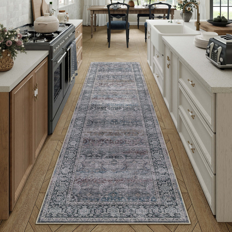Tapis gris clair Luthien, Tapis de couloir 2 pi x 8 pi