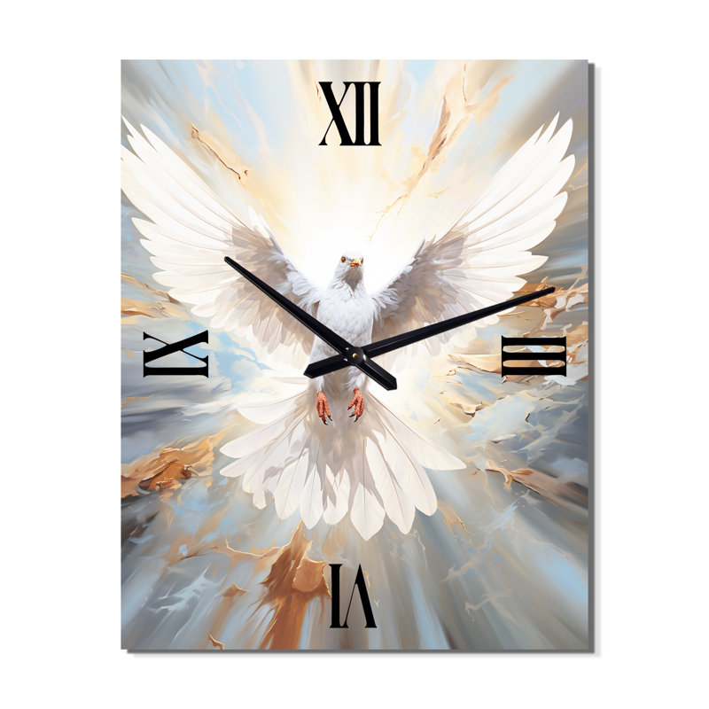 Christianity Dove Descent From Paradise II - Christianism Wall Clock Oversized, Medium