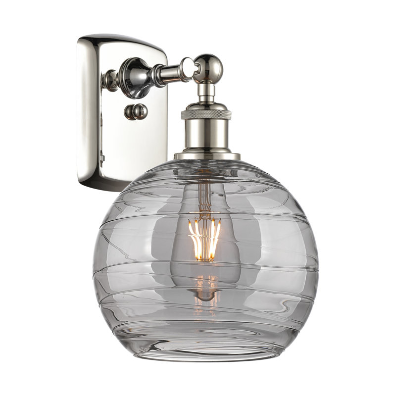 Luminaire suspendu sphère simple 1 lumière Metter 8SM, Nickel poli