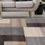 Tapis gris-brun 8 pi x 10 pi patchwork