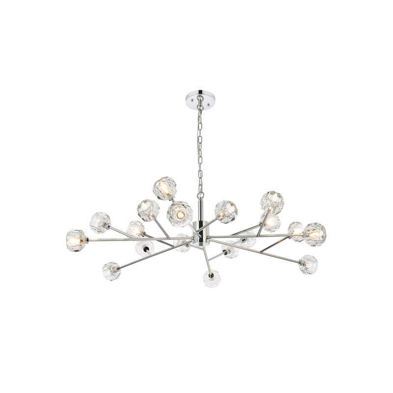 Luminaire suspendu sphérique spoutnik 18 lumières Lavere, Chrome