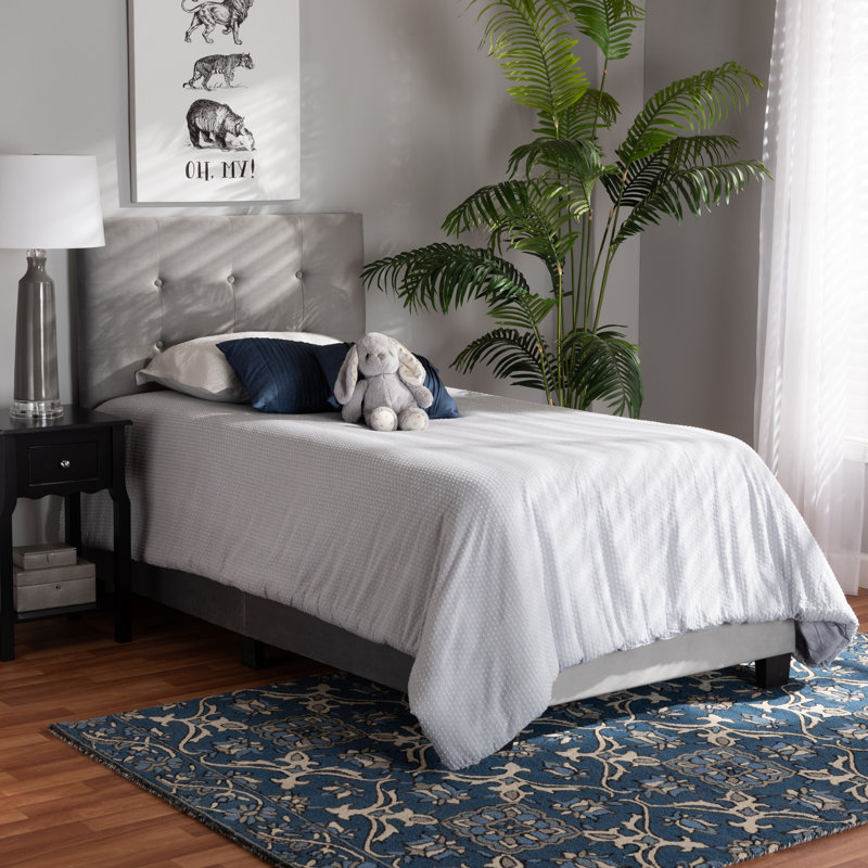 Purcellville Upholstered Standard Bed, Twin, Gray