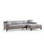 Élégant canapé d'angle en tissu gris clair 57,1 x 98,4 x 33,9 pouces | Structure en bois de hêtre et en bois aggloméré durable | Revêtement 100% polyester | 2 coussins inclus | Coussins confortables en mousse et en plumes | Design scandinave moderne-1793283064-1793283042