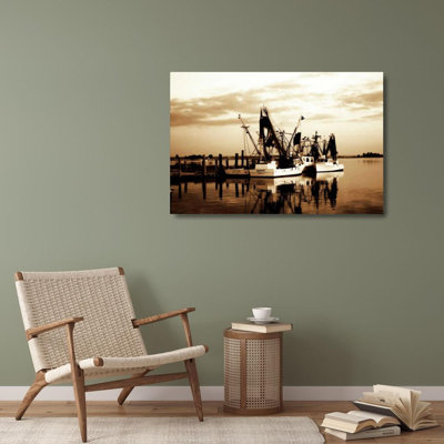 Longshore Tides HauseFootballock, Alan Gallery Wrapped Canvas Art Titled: Beaufort Shrimpers