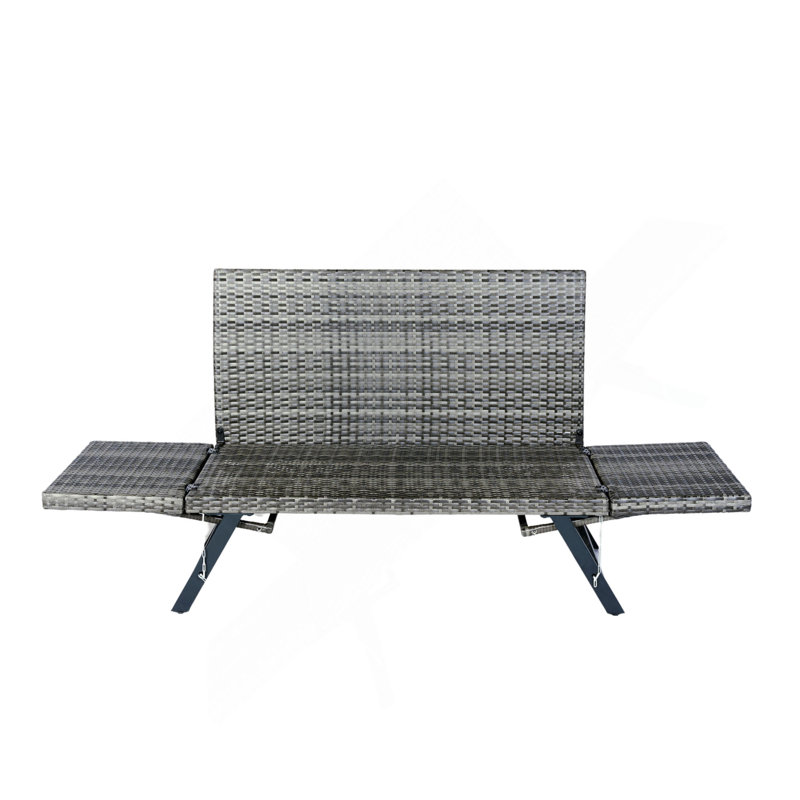 1 banc de côté pliable en osier de patio