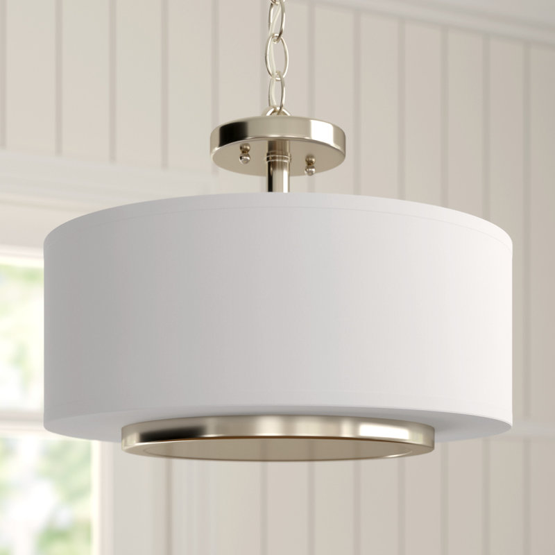 Nance Two Light Semi-Flush Convertible Pendant from Generation Lighting , Brushed Nickel