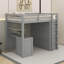 Lit mezzanine double avec tiroirs, bureau et garde-robe-553076147
