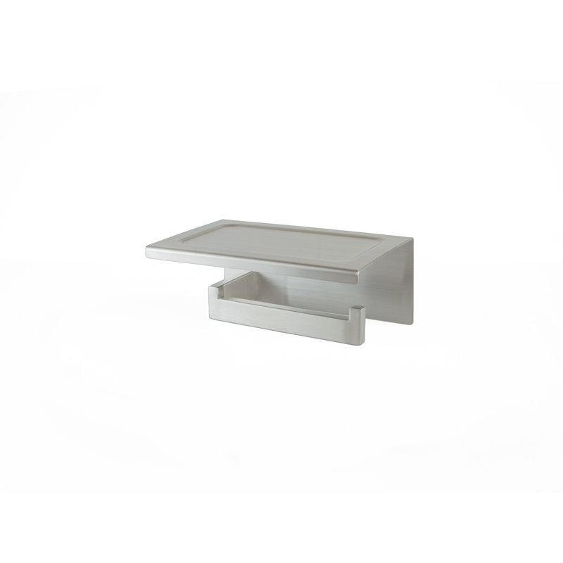 Porte-papier hygiénique mural avec tablette Storage Series, Acier inoxydable brossé