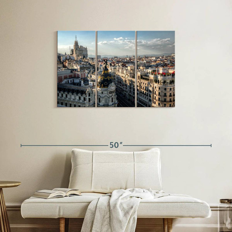 Madrid Cityscape From Gran Via, 24" H x 38" W