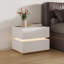 Table de chevet moderne avec 2 tiroirs, éclairage DEL et recharge sans fil-1880867181