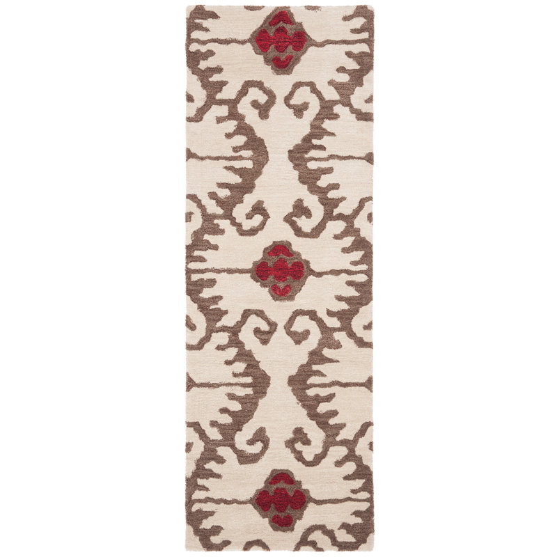 Tapis géométrique en laine touffeté à la main Kouerga bHand, Tapis de couloir 2 pi 3 po x 9 pi