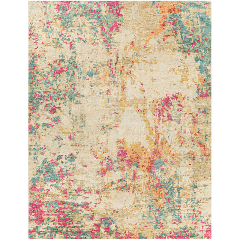 SAMPLE-Refki Hand-Knotted Wool Olive/Tan/Teal Area Rug