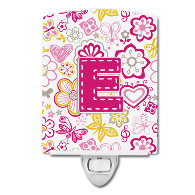 Flowers and Butterflies Ceramic Night Light