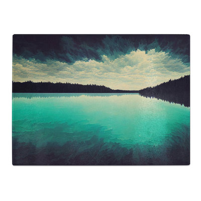 Forest Lake  Glass Chopping Board