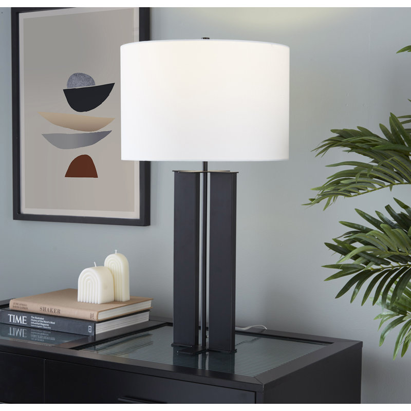 Whitacre 28" Metal Table Lamp, Black