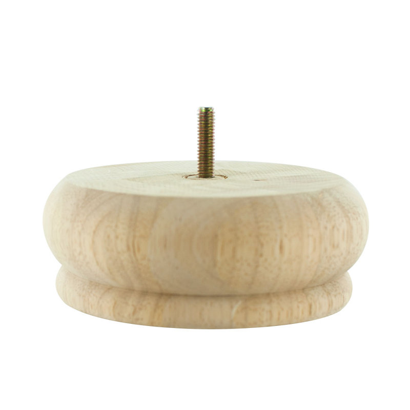 2-1/2 in x 5-1/2 in Unfinished Solid Hardwood Round Bun Foot
