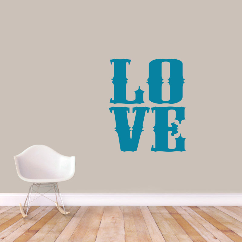 Décalcomanie murale love Artrip, Bleu sarcelle