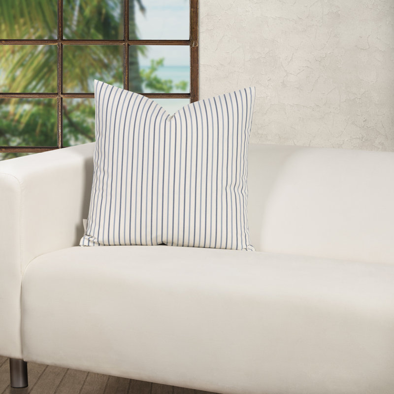 Austin Striped Outdoor Reversible Throw Pillow, 17" x 17", Gray