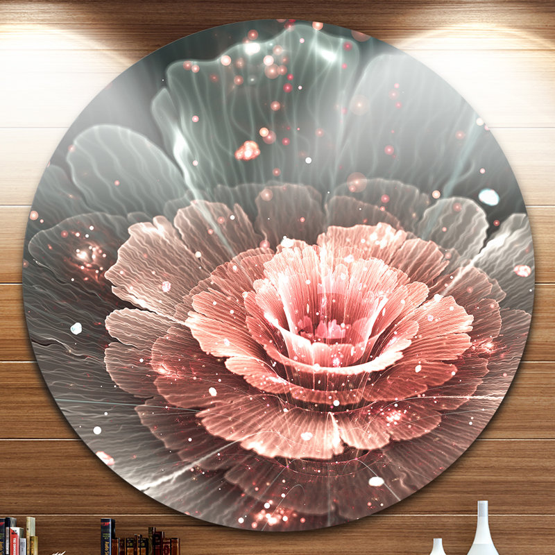 « abstract fractal rose rose floral », impression sur métal, H 38 po x l 38 po x P 1 po