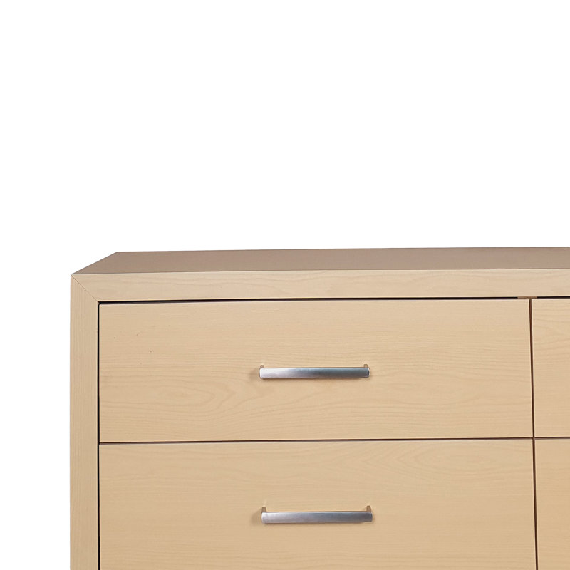 Commode double 6 tiroirs Annyston, Noyer / Noir