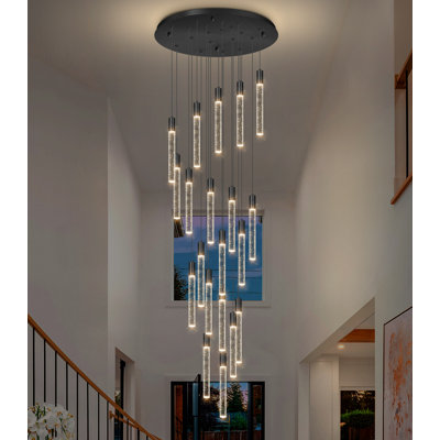 Light High Ceiling Dimmable Crystal Chandelier