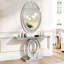 Grande console à miroir en forme d'olive avec miroir