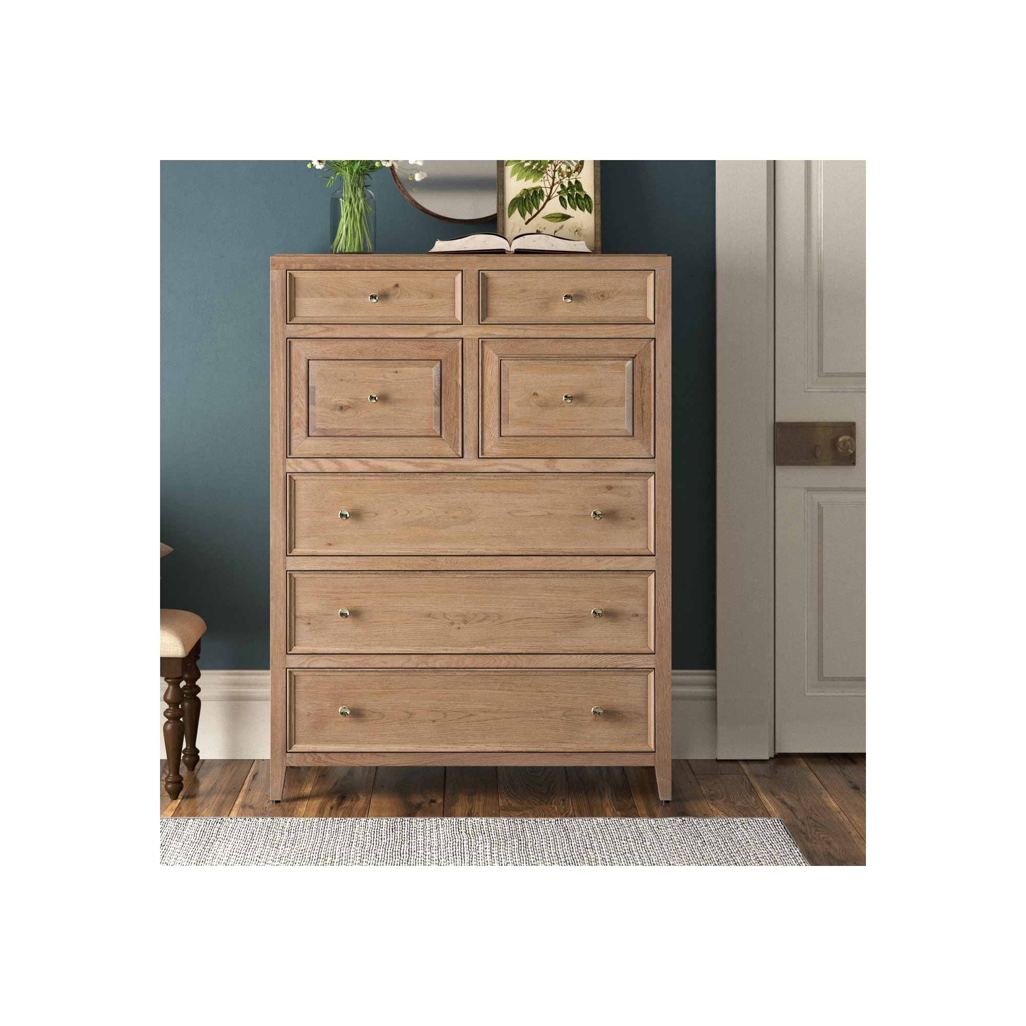 Rosalie 7 - Drawer Dresser, Brown