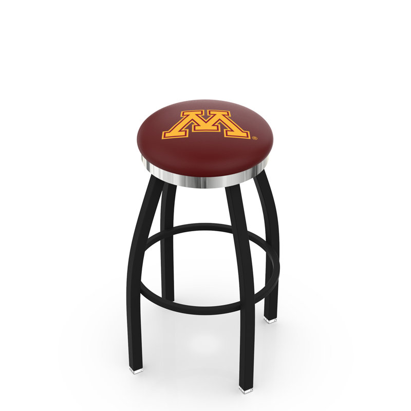 NCAA 30" Swivel Bar Stool, Black Wrinkle, Florida State- Head