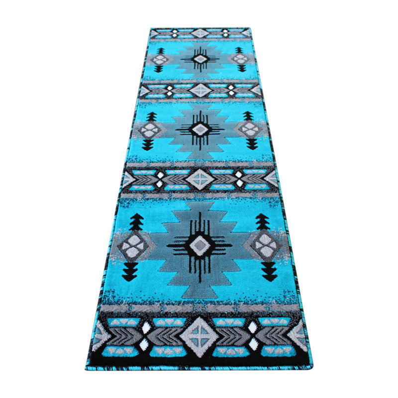 Leitha traditionnel en fibre d'oléfine, Tapis de couloir 2 pi x 7 pi