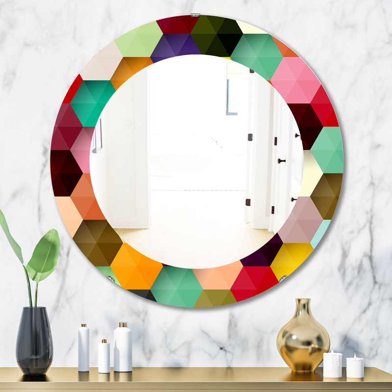 Miroir d'appoint Mid-Century Honeycomb 5, H 31,5 po x l 23,7 po