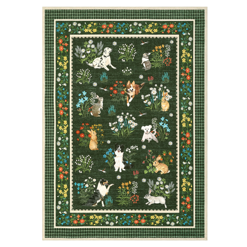 Area Rugs Floral Washable Rugs Living Room Area Rugs Boho Bedroom Rug Non Slip Botanical Floor Carpet for Dining Room Home Office Farmhouse