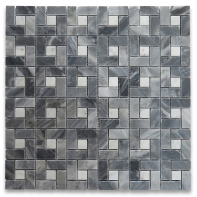 12 in. x 12 in. Pinwheel Marble Tile
