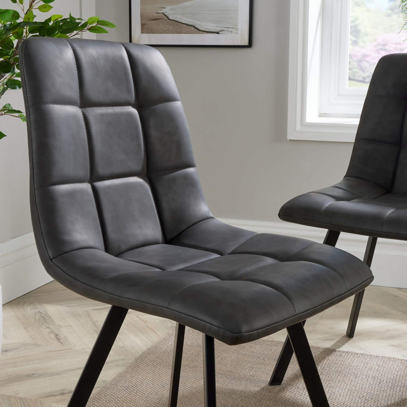 Aghaboy Padded Fabric & Metal Dining Chairs